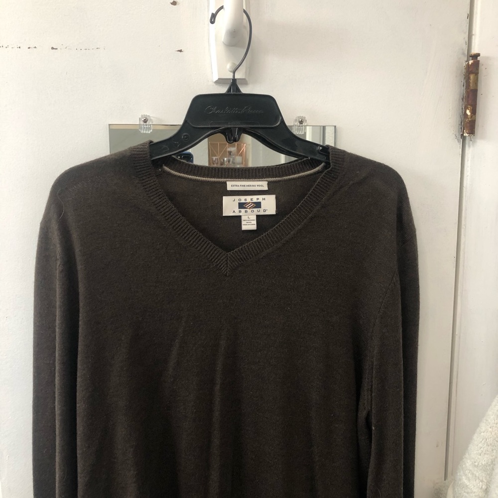 Joseph Abboud brown merino wool sweater